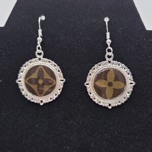 Upcycled Louis Vuitton Earrings In The Color Silver